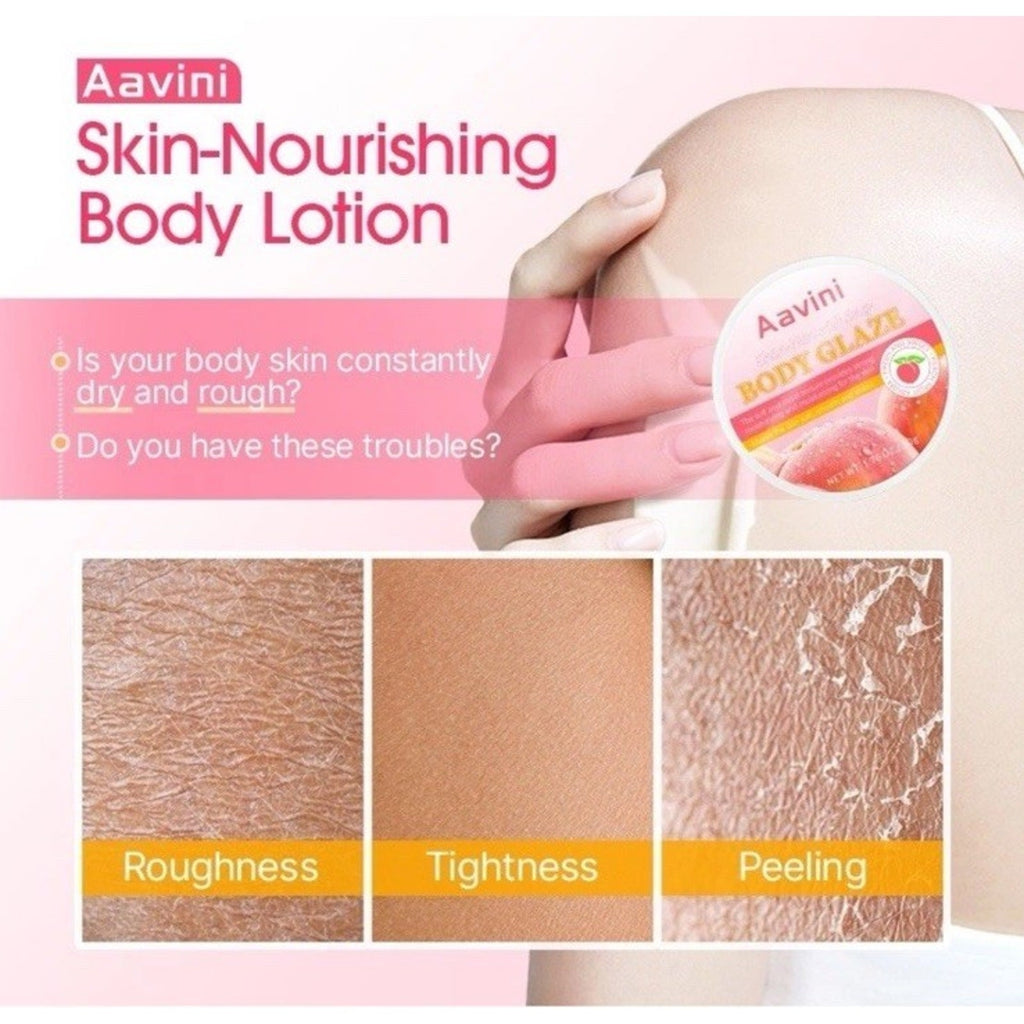 Aavini Body Glaze Peach Scented 1.8 oz Nourishing Balm Radiant Smooth Soft Skin