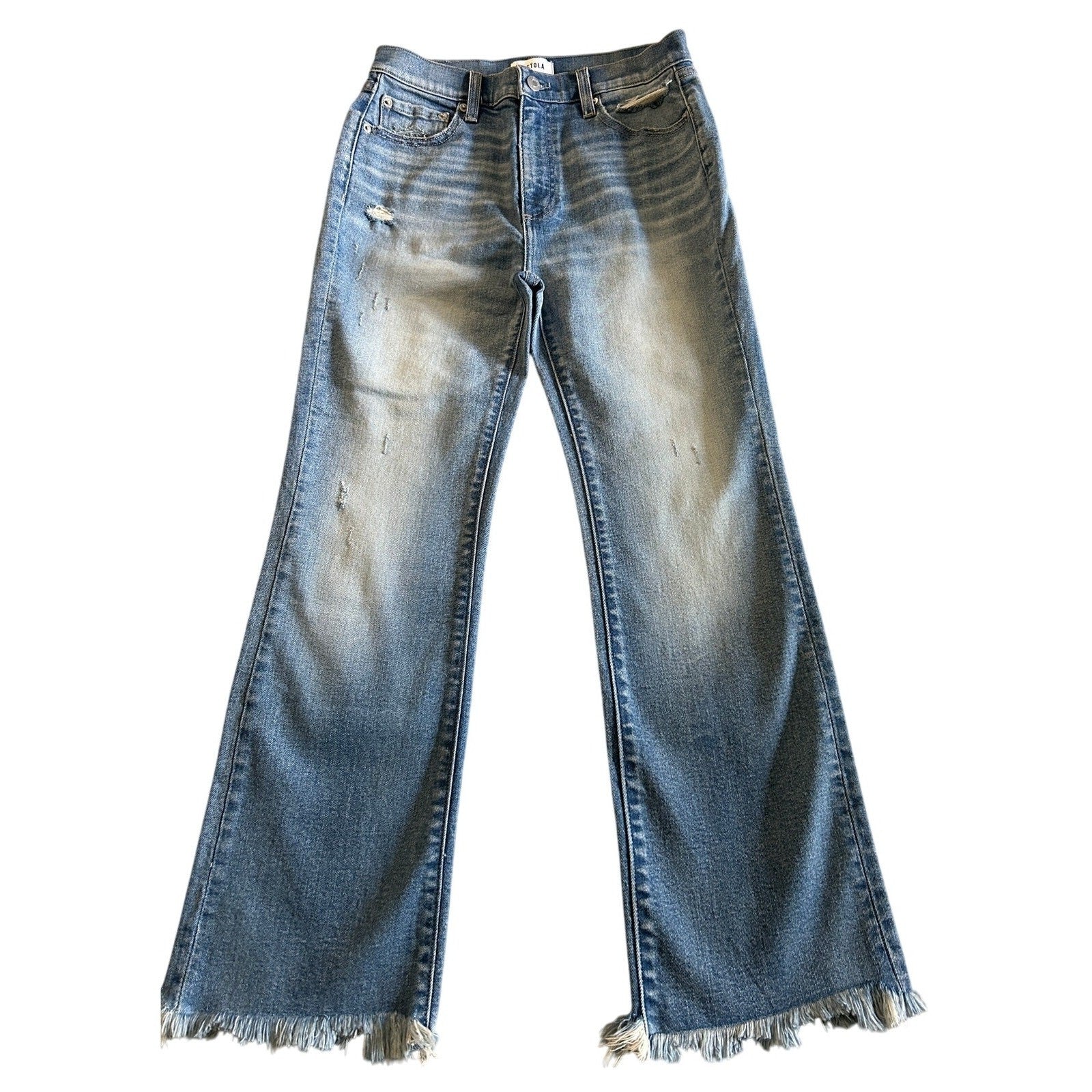 New Revolve Pistola Lennon High Rise Crop Bootcut Jeans Empire Sz 26 Retail $148