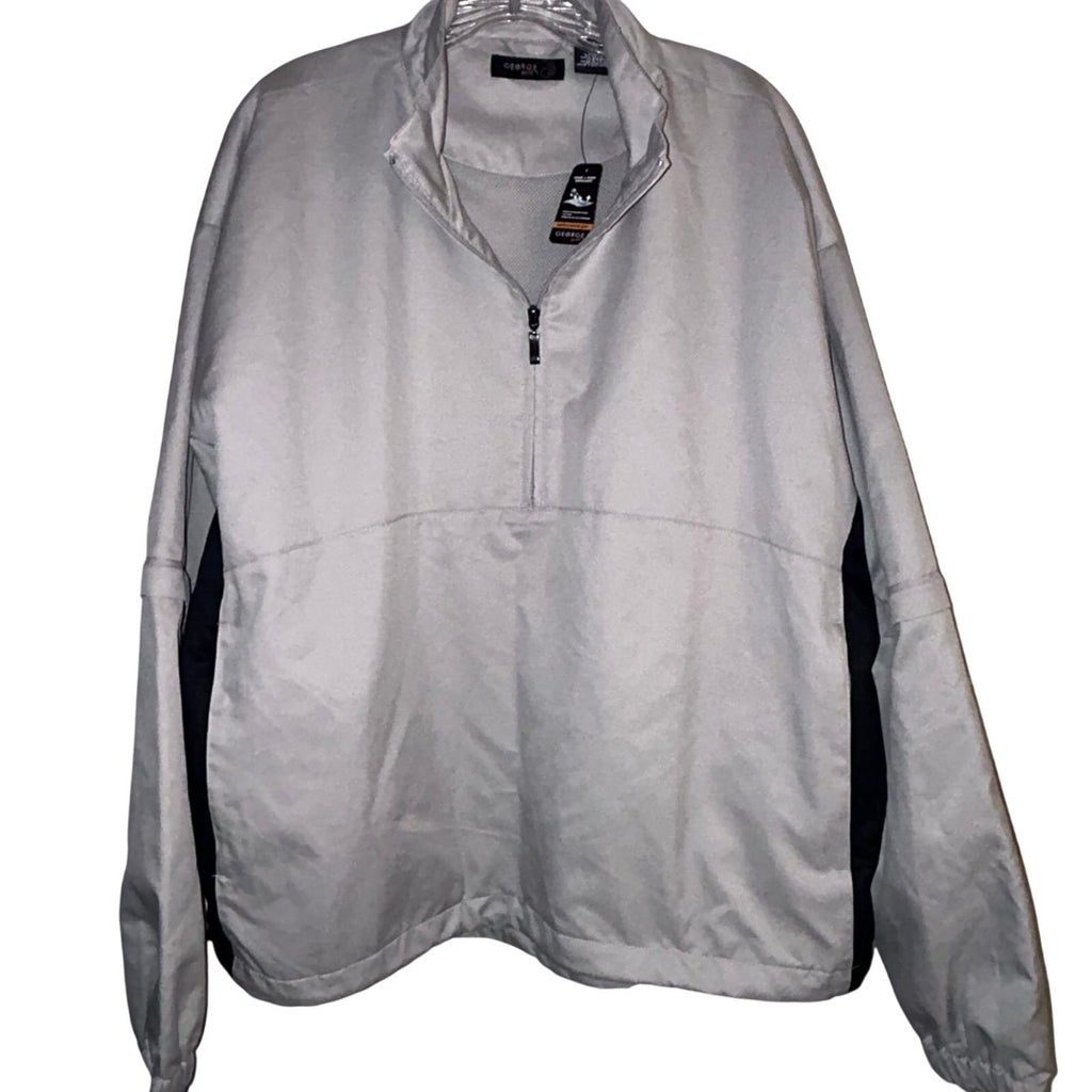 NWT Performance Golf Jacket Lightweight Pockets Wind Water Resistant Khacki Sz L