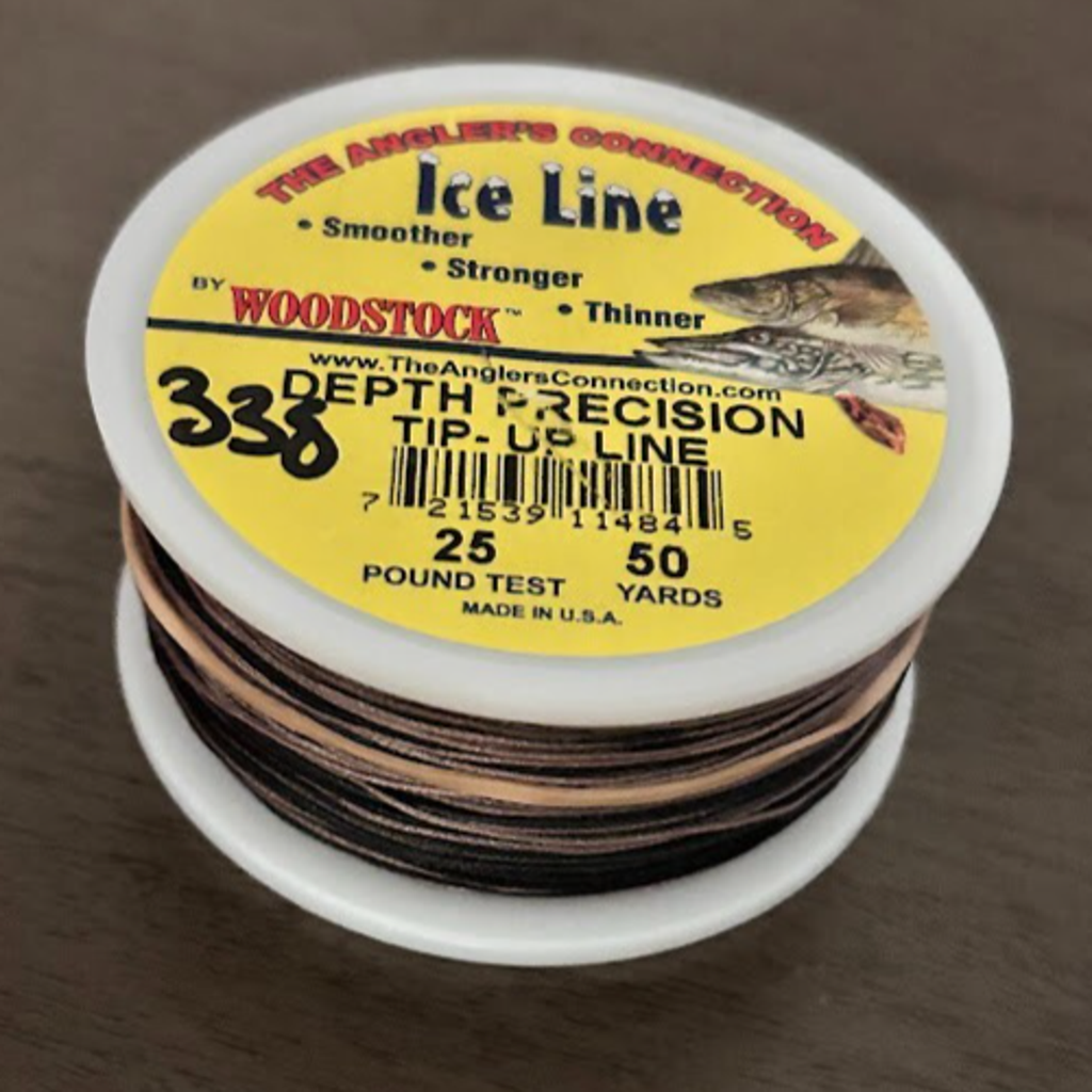 Woodstock Ice Fishing Tip Up Line Sand 25 LB 50 YD Vinyl-Coated Braid