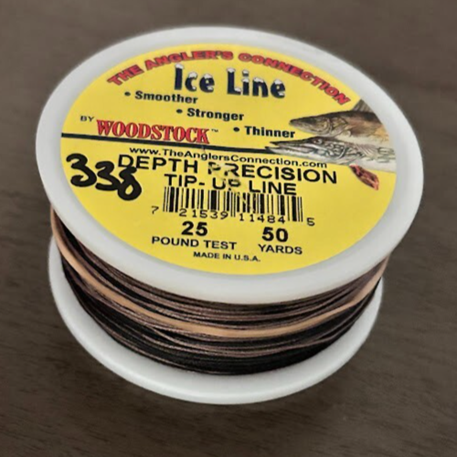 Woodstock Ice Fishing Tip Up Line Sand 25 LB 50 YD Vinyl-Coated Braid