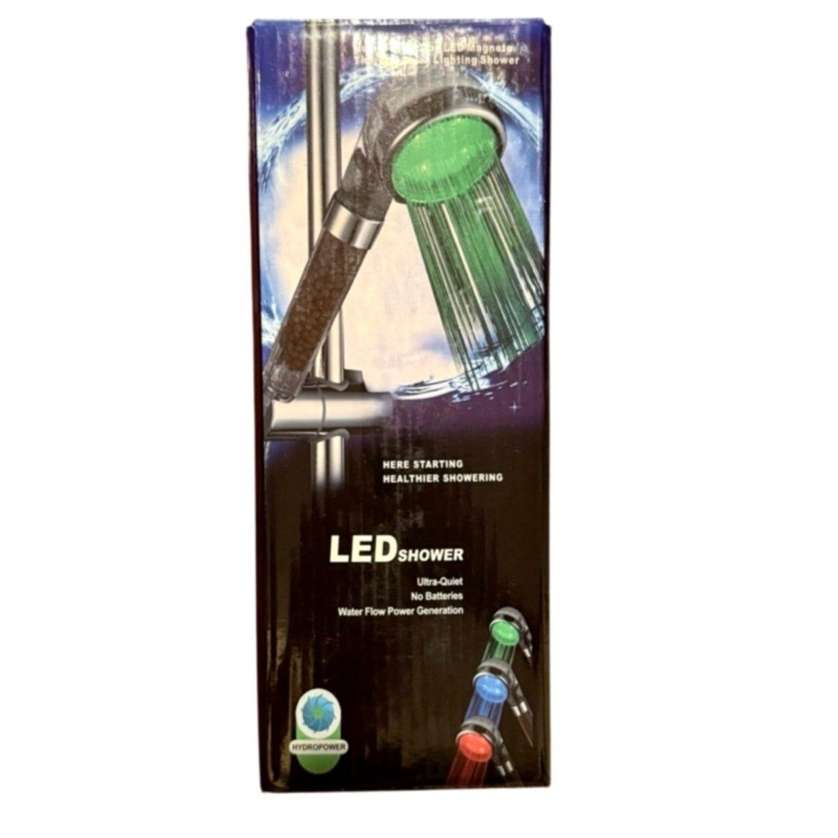 LED High Pressure Shower Head 7‑Color Changing | Filtration Beads | Handheld Kit