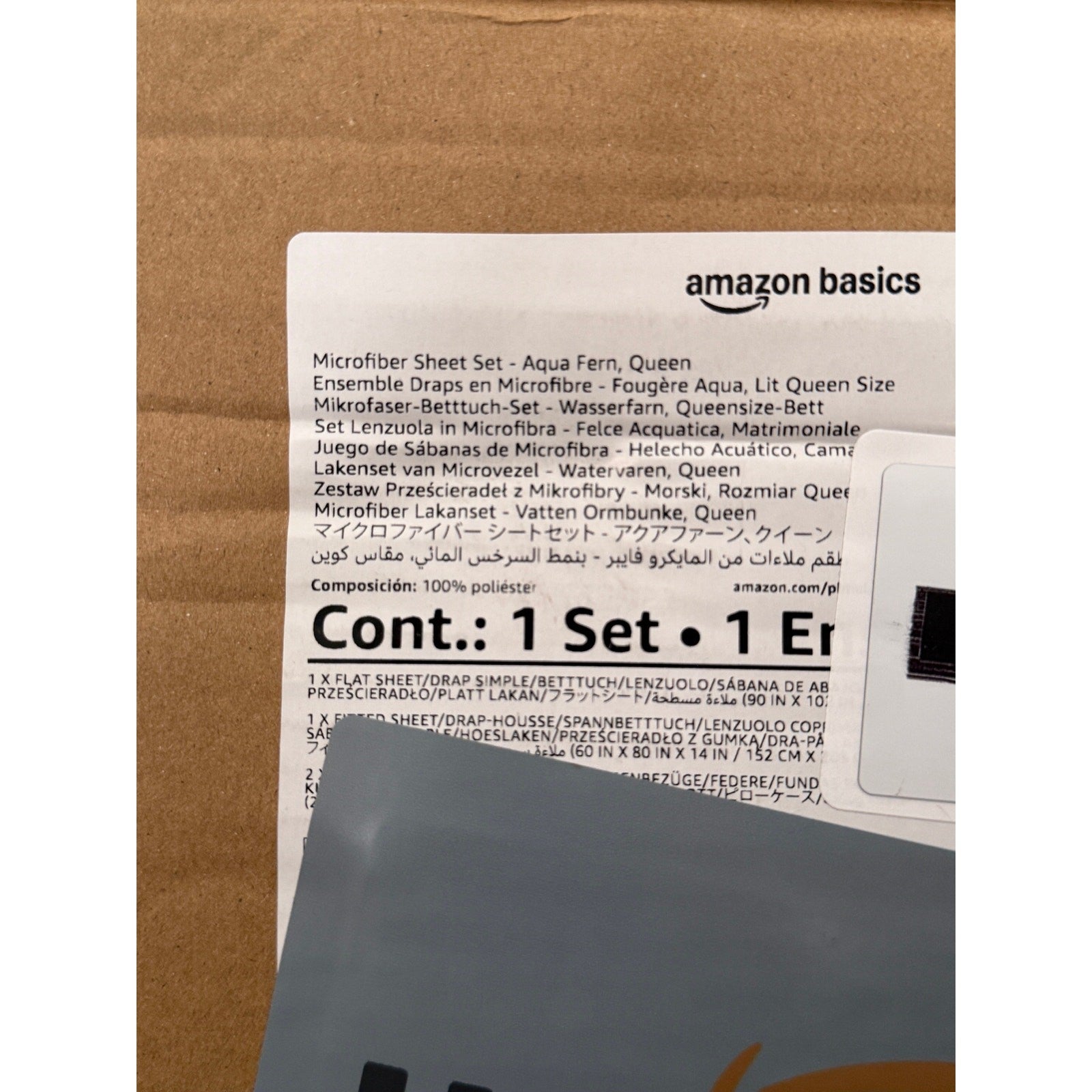 Amazon Basics Microfiber 4‑Piece Queen Sheet Set Aqua Fern Lightweight Soft