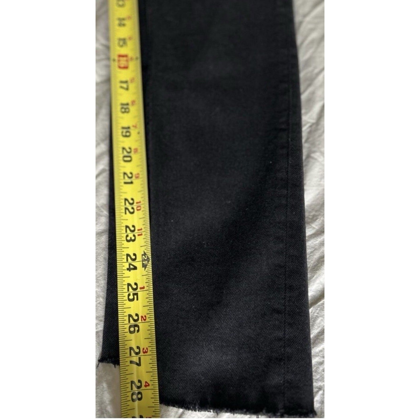 FP Free People Stella Skinny Jeans High Rise Button Fly Raw Hem Black Sz 26  NWT