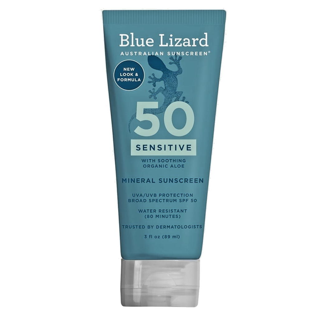Blue Lizard SENSITIVE Mineral Sunscreen with Zinc Oxide, SPF 50+ Water Resistant