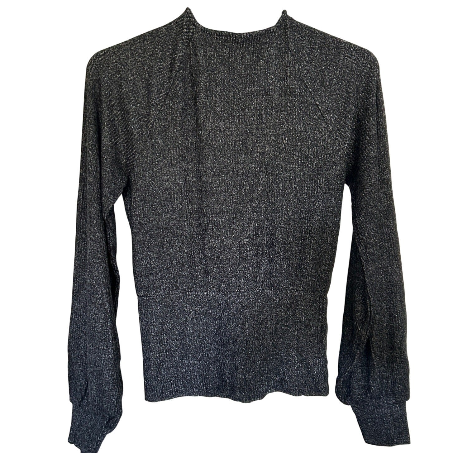 Anthropologie Women's Black Long Sleeve Ribbed Wrapped Sweater Size Medium NWOT