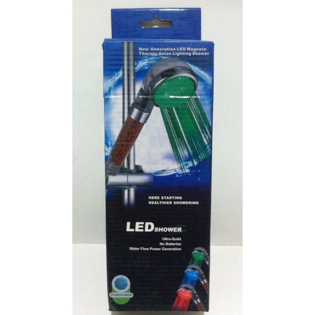 LED High Pressure Shower Head 7‑Color Changing | Filtration Beads | Handheld Kit