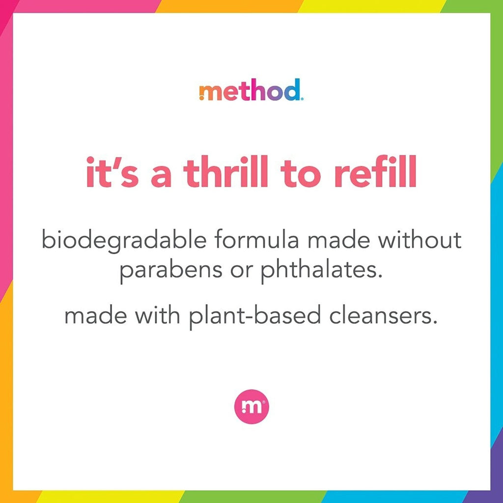 Method Gel Hand Wash Refill Vetiver + Amber, 34 fl oz Plant Based Clear Gel Hand
