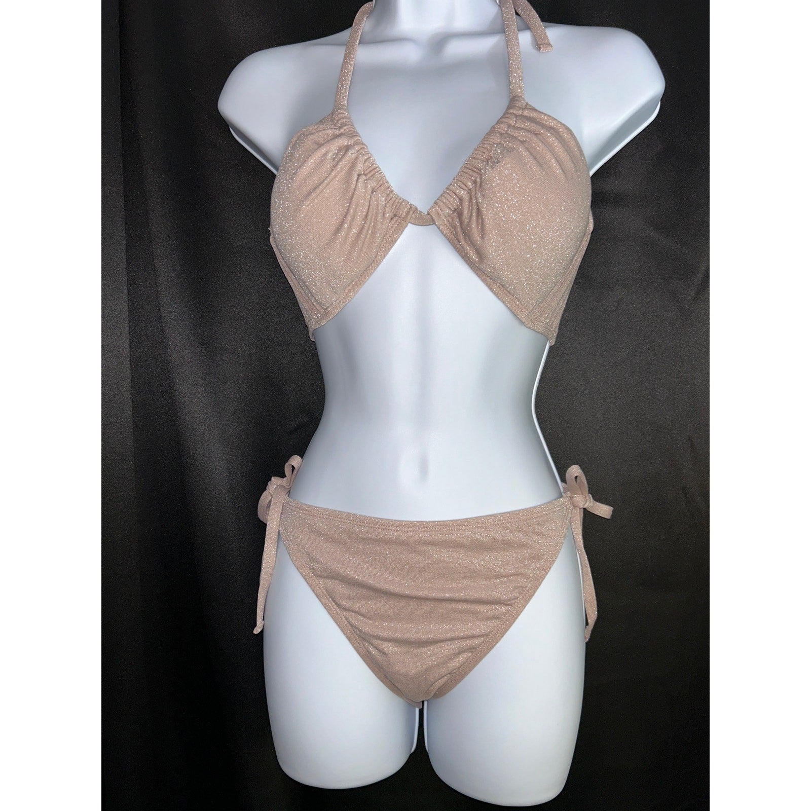  Shade N Shore Sexy Glittery Pink Unique Bikini Set – Medium Top, Large Bottom