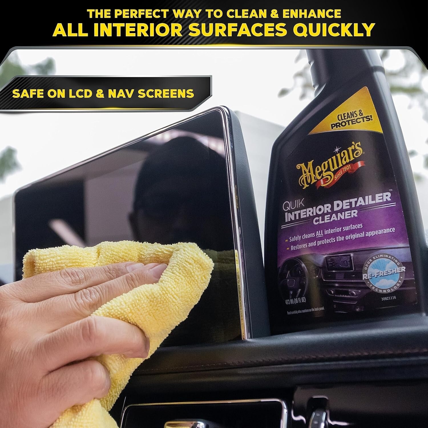 Meguiar’s Quik Interior Detailer 16oz – Cleans & Protects Car Surfaces Spray
