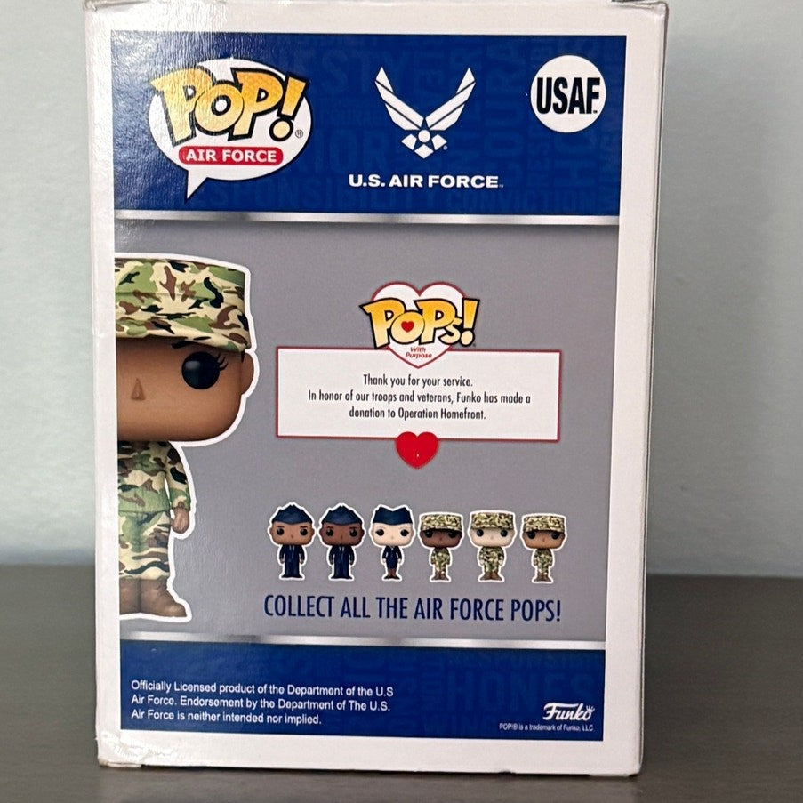 Funko Pop Military USAF Air Force Female Airman Vinyl Figure USAF in Camo Gear 