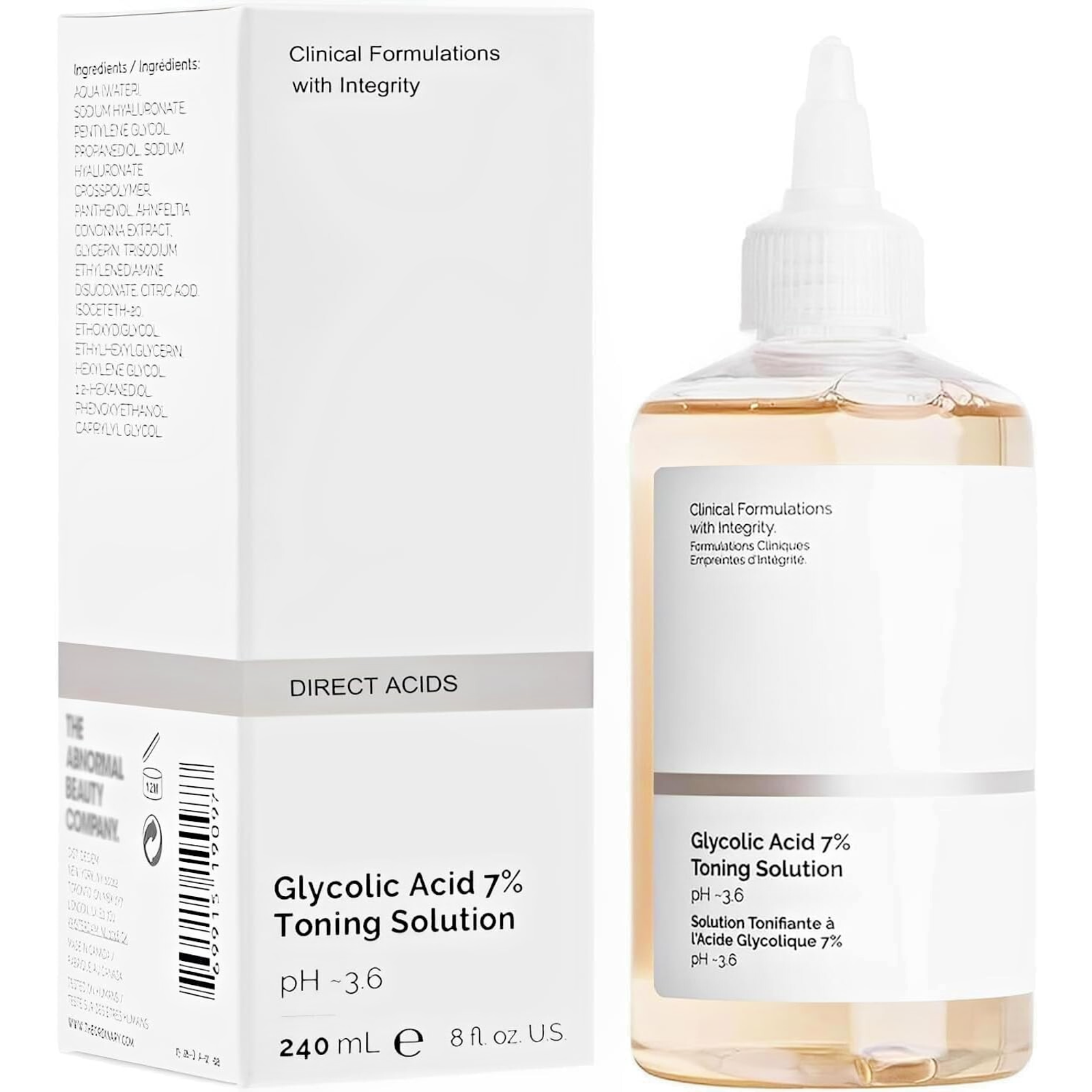 Glycolic Acid 7% Toning Resurfacing Exfoliating Solution BIG SIZE 8oz SEALED