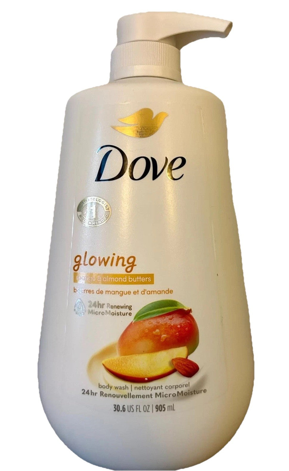 Dove Glowing Liquid Body Wash with Pump Mango & Almond Butter 30.6 oz