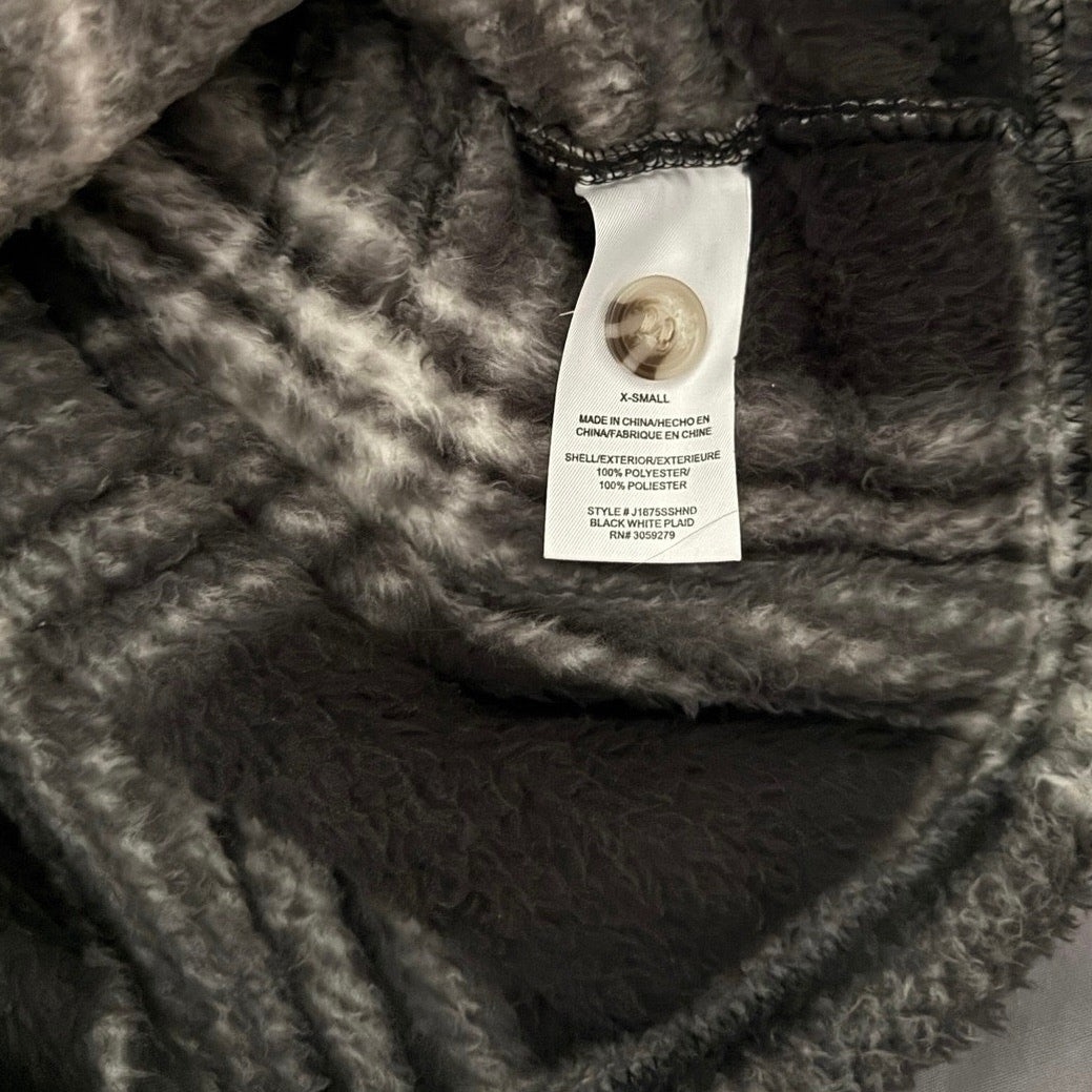 Thread & Supply Plaid Sherpa Jacket Women's XS Cozy Short Length EUC