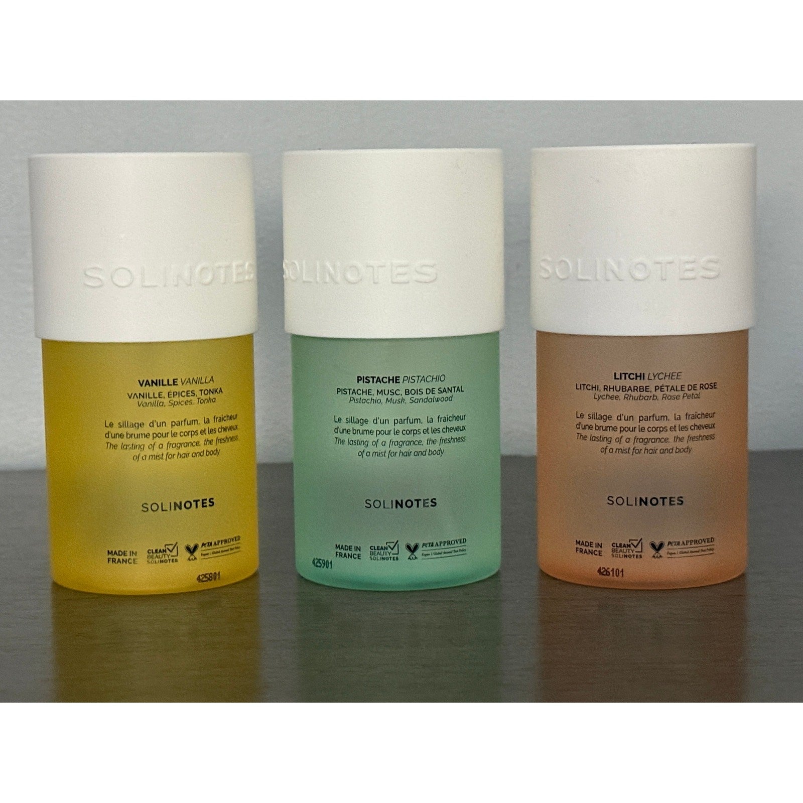 Solinotes Perfume French Mist Set 6oz 3-Pack - Vanilla, Litchi, Pistachio NEW