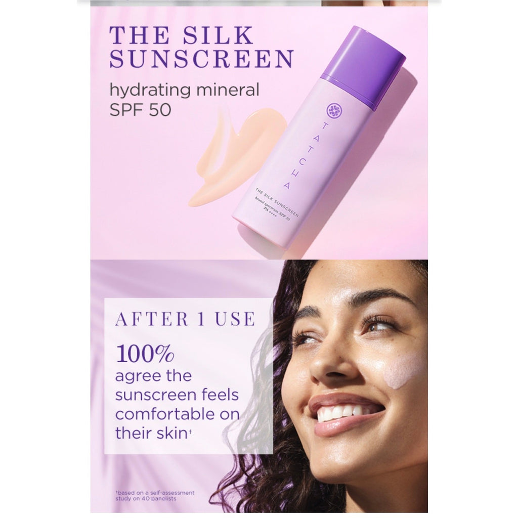 Tatcha The Pure Pores Trio Set - Matcha Cleanse, Water Cream, Silk Sunscreen NEW