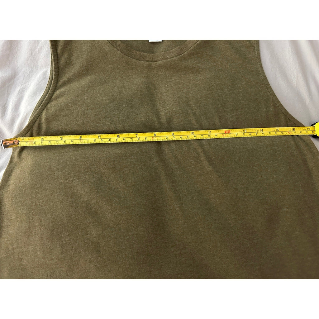 NEW Aventura Organic Cotton Sleeveless Asymmetrical Tank Top Olive Green Sz M 