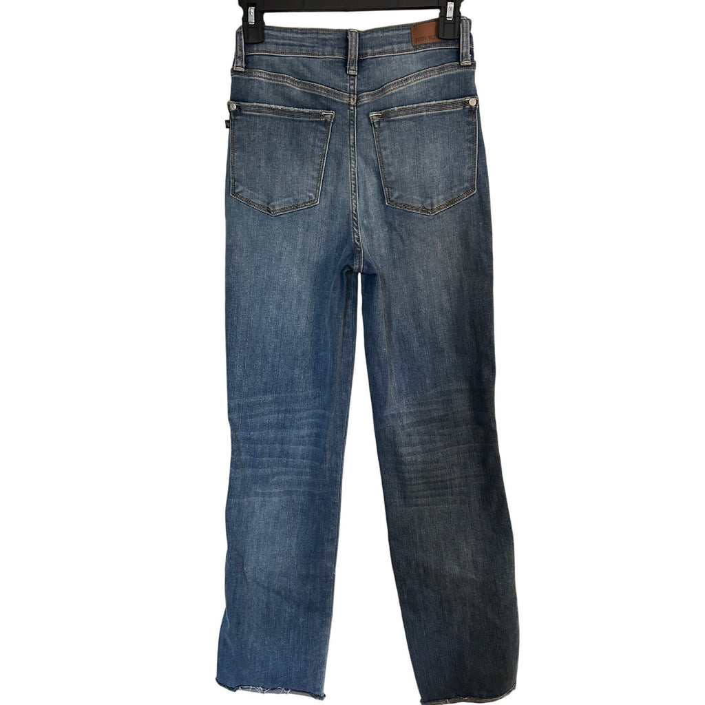 Judy Blue Dad Jeans Size 0/24 – High Rise, Relaxed Fit, Frayed Hem Denim