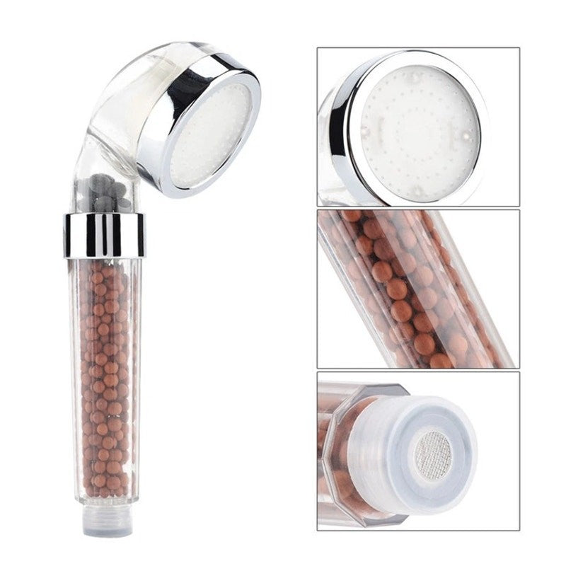 LED High Pressure Shower Head 7‑Color Changing | Filtration Beads | Handheld Kit