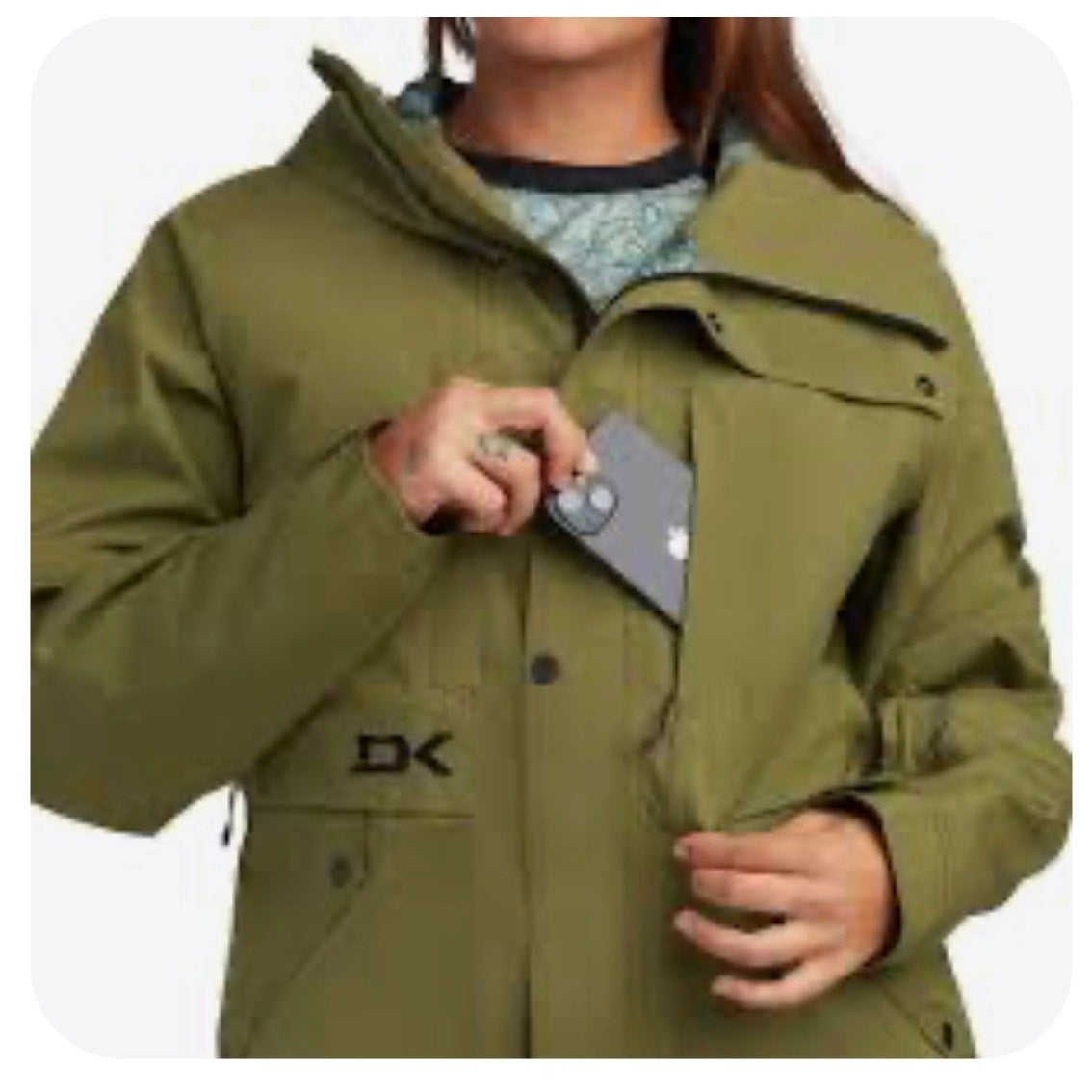 Women's Dakine Scout Jacket 10k Waterproof Breathable Juniper Green Sz Small NWT