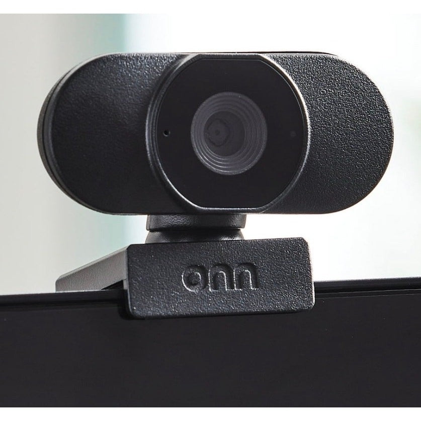 onn 1440P Webcam with Autofocus and Built-in Microphone, Adjustable, Black 