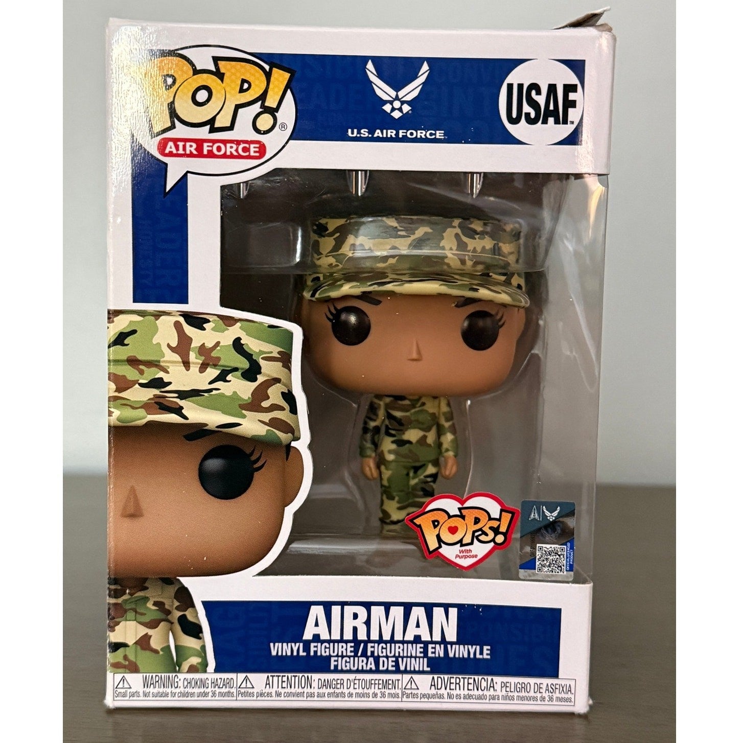 Funko Pop Military USAF Air Force Female Airman Vinyl Figure USAF in Camo Gear 