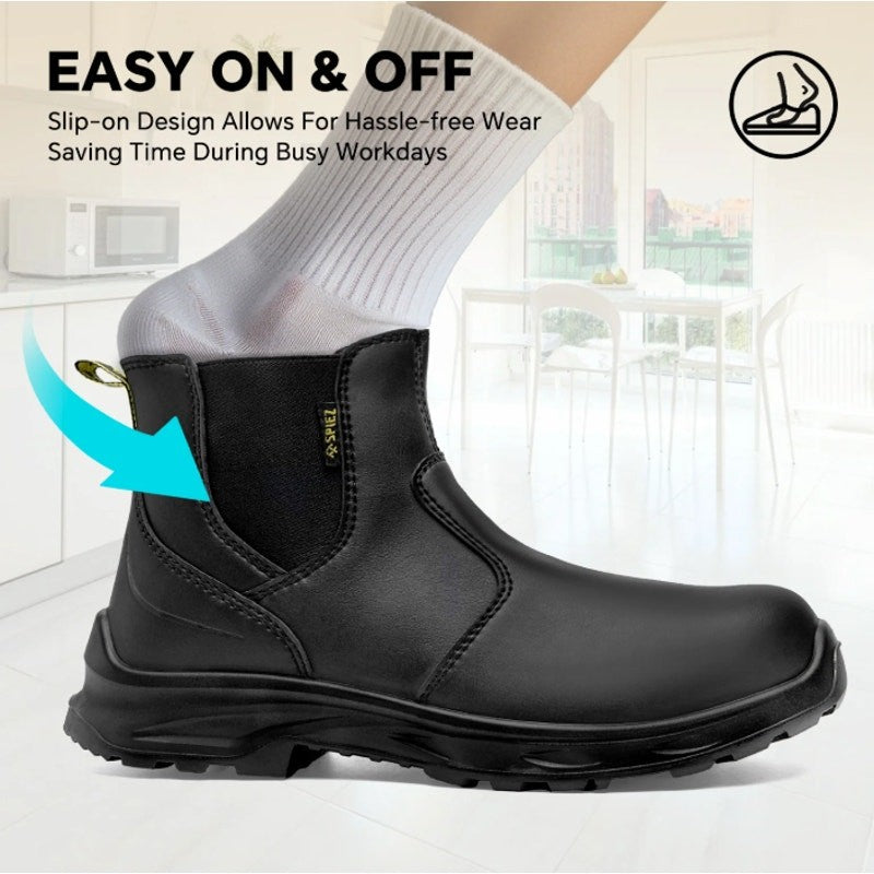 SPIEZ Safety Work Boot Men 8-9 / Women 10-11 | Waterproof | Steel Toe |Certified