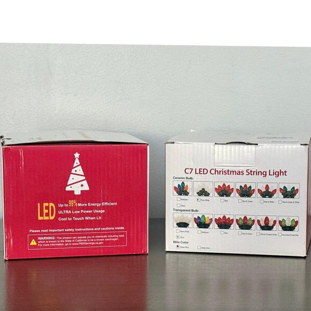 Versatile Frosted White C7 Indoor/Outdoor Lights 2 x 25ft Strands ttl 50ft NICE