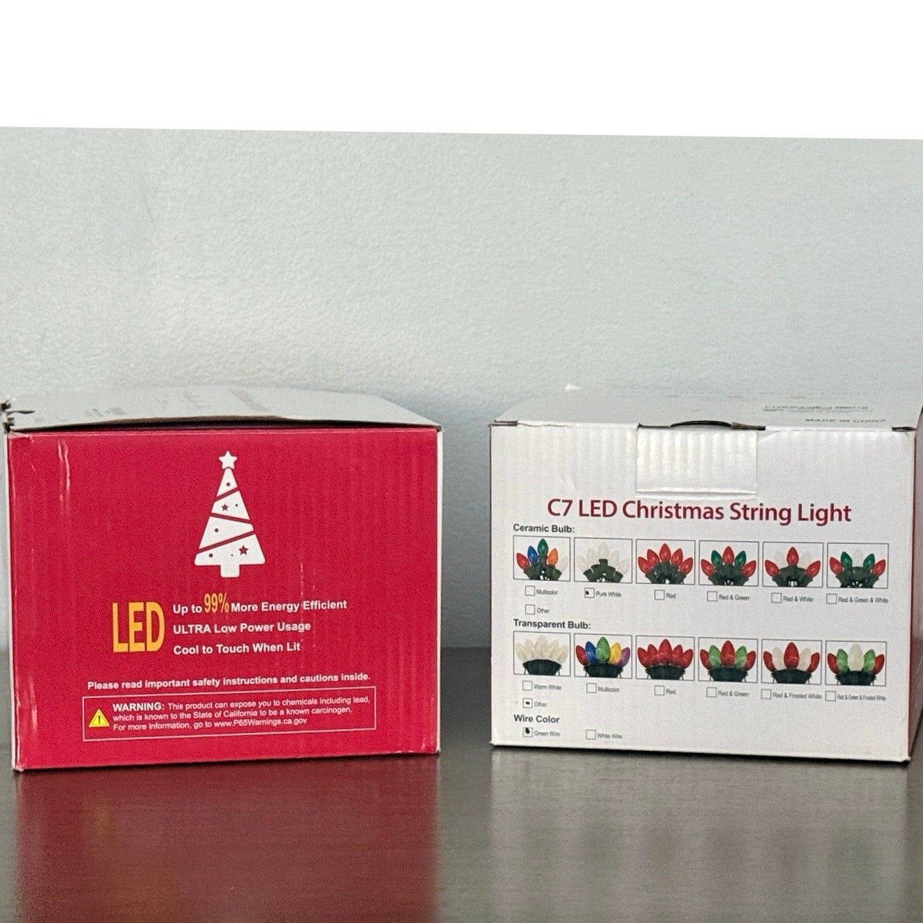 Versatile Frosted White C7 Indoor/Outdoor Lights 2 x 25ft Strands ttl 50ft NICE