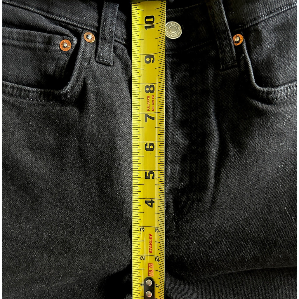 We the Free Black Stella Skinny Jeans Sz 26 High Rise, Button Fly, Raw Hem, NWT