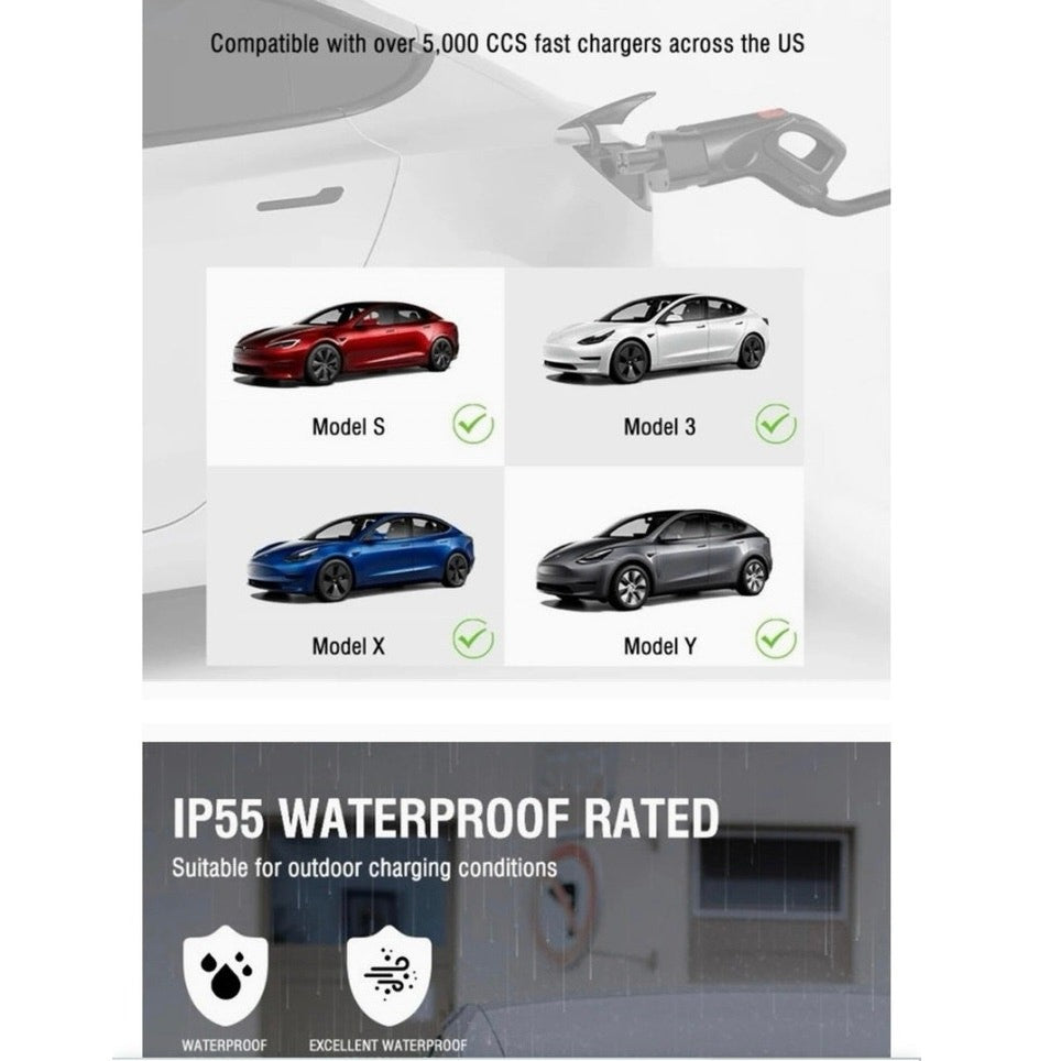 Tesla to CCS1 Fast EV Charging Adapter Tesla Model S, 3, X, Y Waterproof NEW
