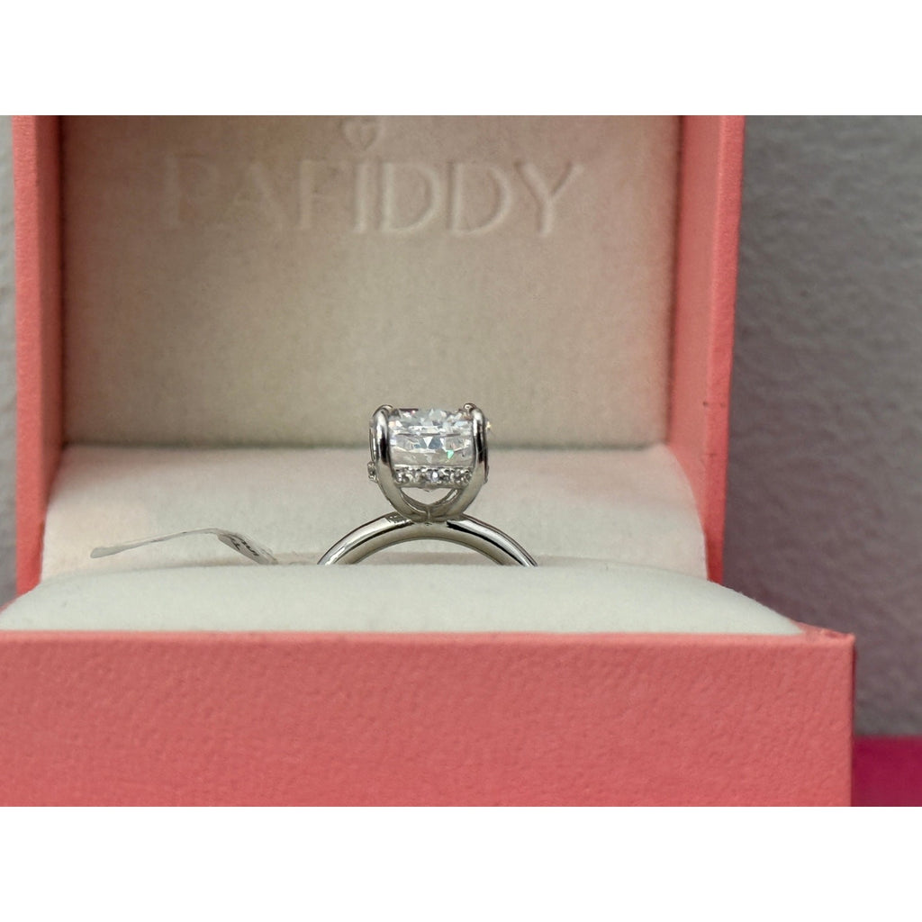 Paffidy 3.5ct D Color Moissanite Cushion Solitaire Ring Size 6 | S925 Silver NEW