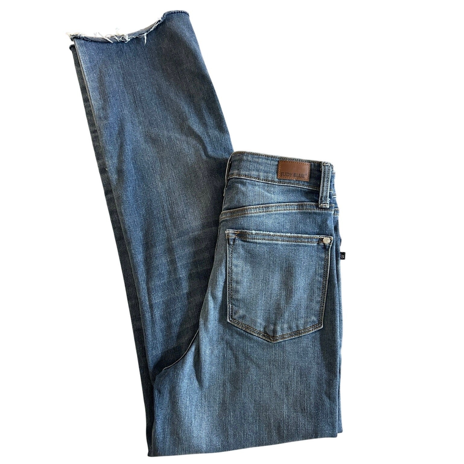 Judy Blue Dad Jeans Size 0/24 – High Rise, Relaxed Fit, Frayed Hem Denim