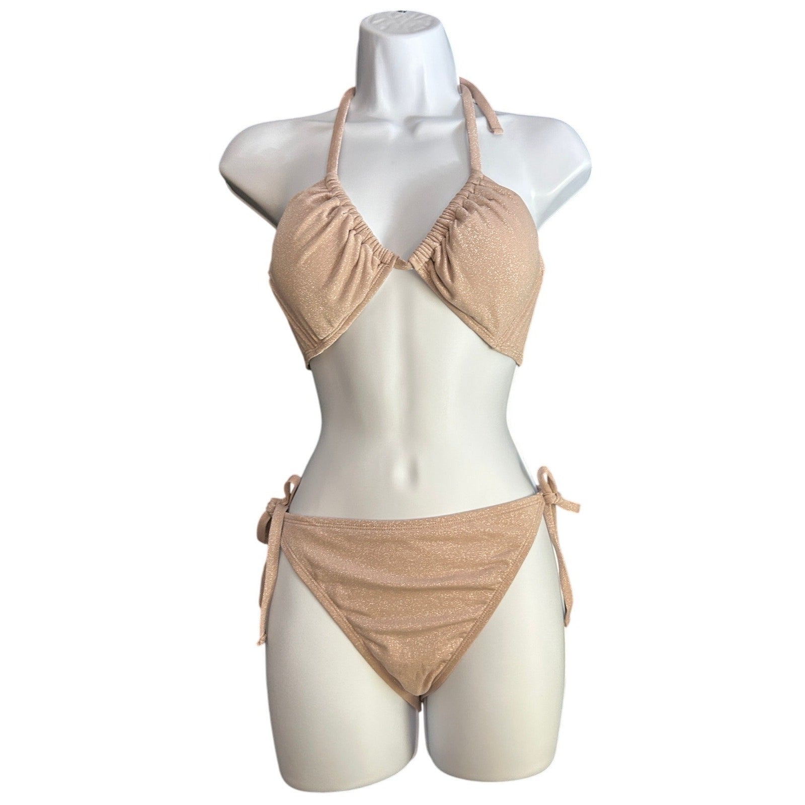  Shade N Shore Sexy Glittery Pink Unique Bikini Set – Medium Top, Large Bottom