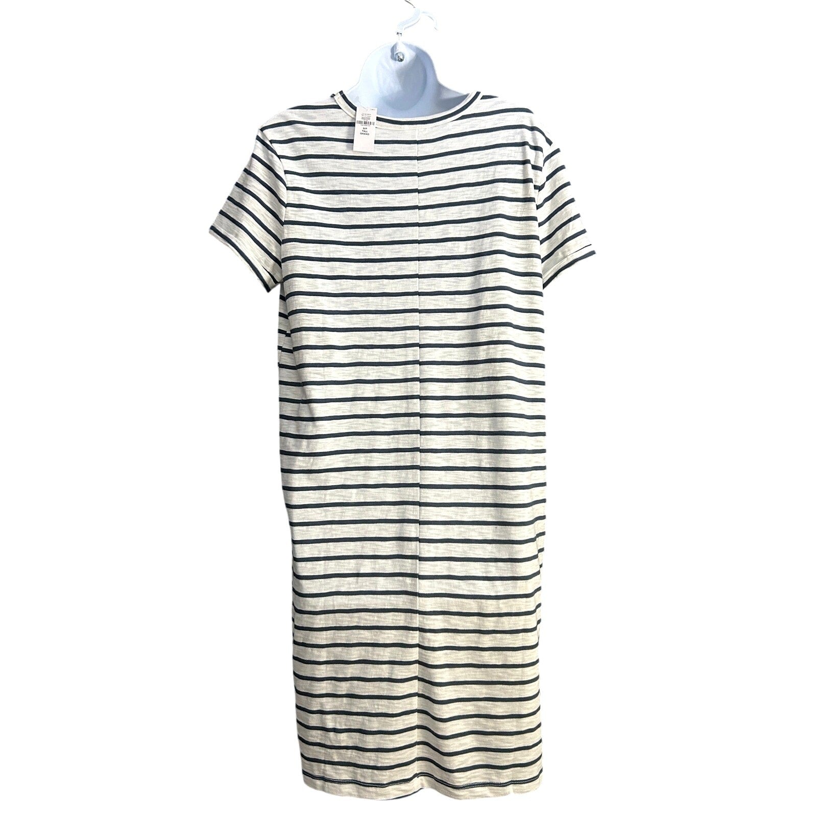 GAP Pocket T-Shirt Dress Navy White Stripe | Size S/P Tall | Casual Stripe Dress