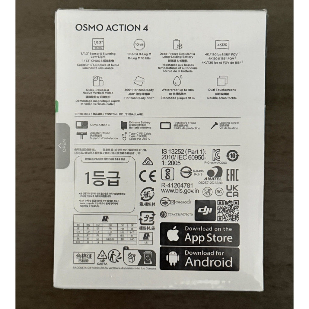 DJI Osmo Action 4 Essential Combo – 4K/120fps – New Sealed – Dual Touchscreens