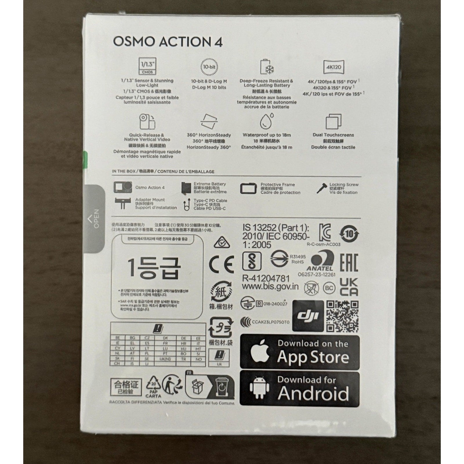 DJI Osmo Action 4 Essential Combo – 4K/120fps – New Sealed – Dual Touchscreens