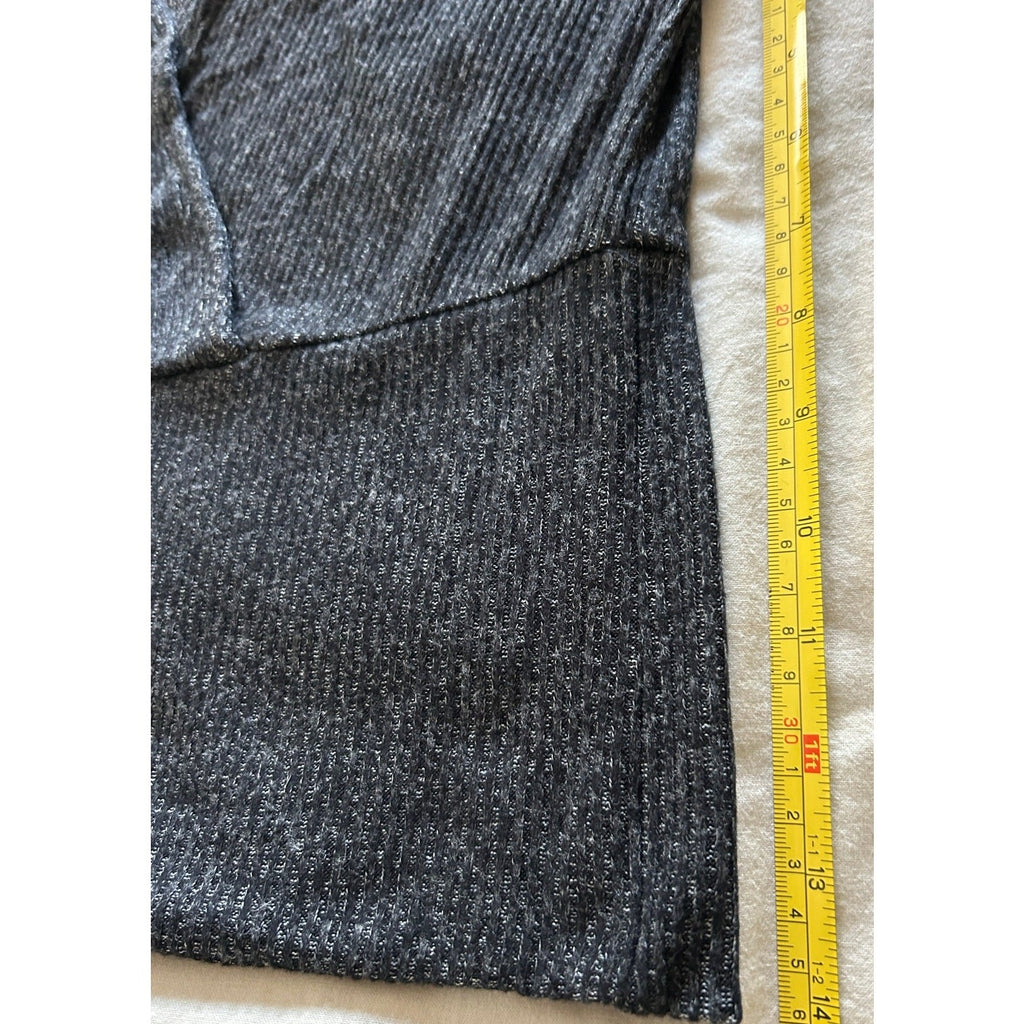 Anthropologie Women's Black Long Sleeve Ribbed Wrapped Sweater Size Medium NWOT