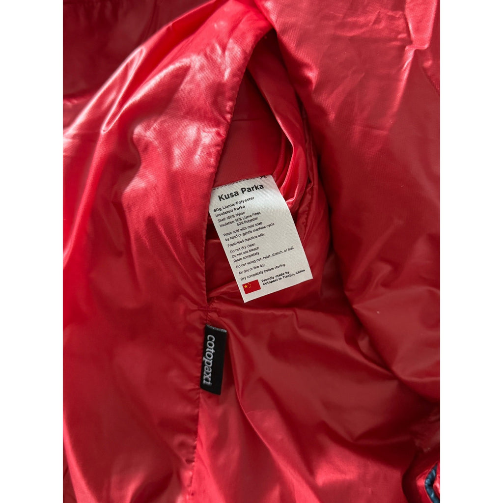 Cotopaxi Kusa Reversible Jacket Blue Red Llama Fill NWOT Men Small Womens Medium