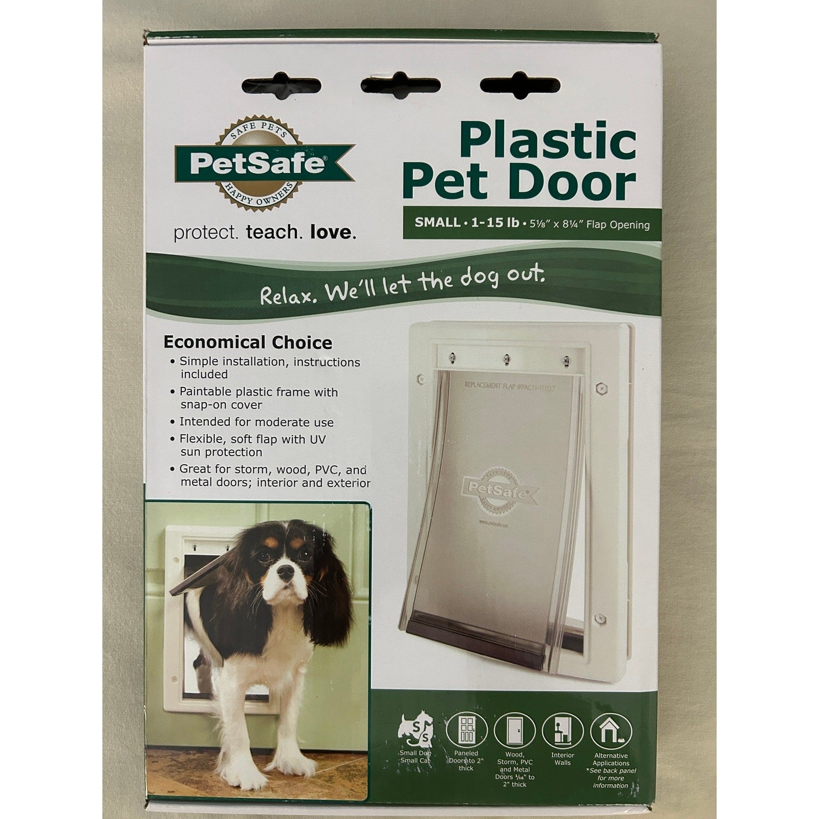 PetSafe Plastic Pet Door Easy Install Up to 15 lb Size Small for Dog or Cat NEW 