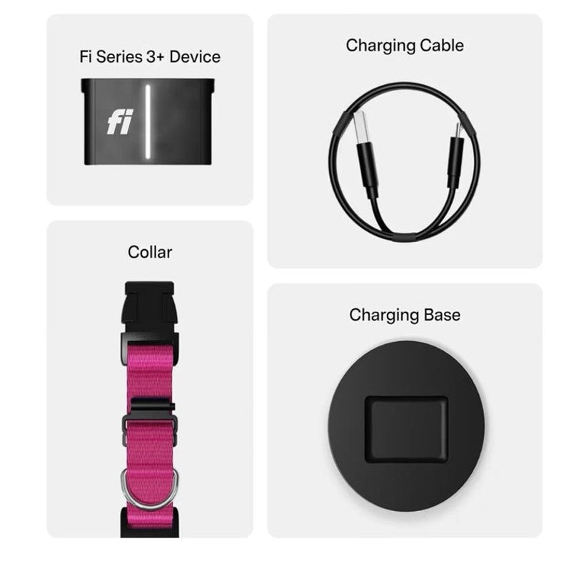 Fi Series 3 Kit Smart Dog Collar Sz L Pink Tracker GPS Health Monitor Waterproof