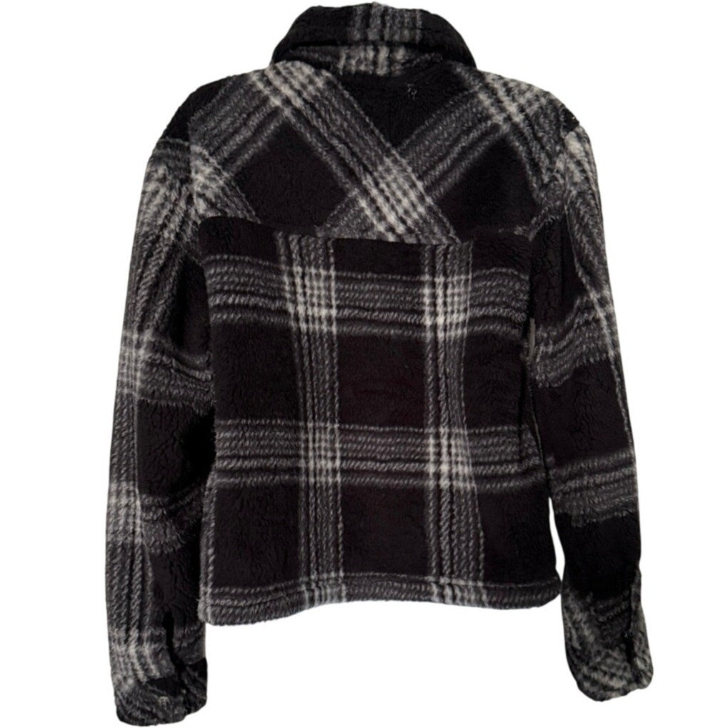 Thread & Supply Plaid Sherpa Jacket Women's XS Cozy Short Length EUC