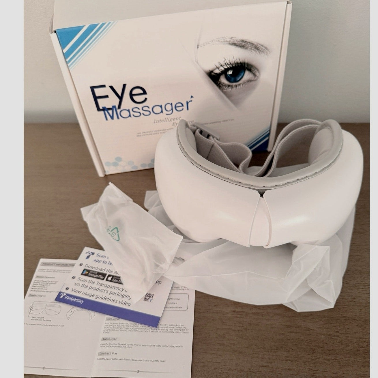 White Eye Massager Heat & Vibration Therapy, Lightweight Design for Relaxation