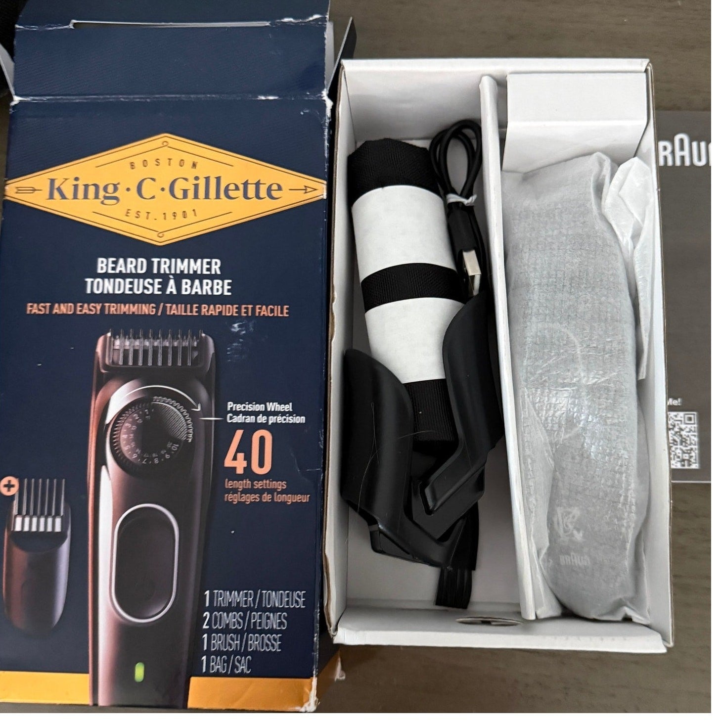 Braun King C. Gillette Cordless Beard Trimmer Kit 2 | Holds 1 Month Charge NEW 