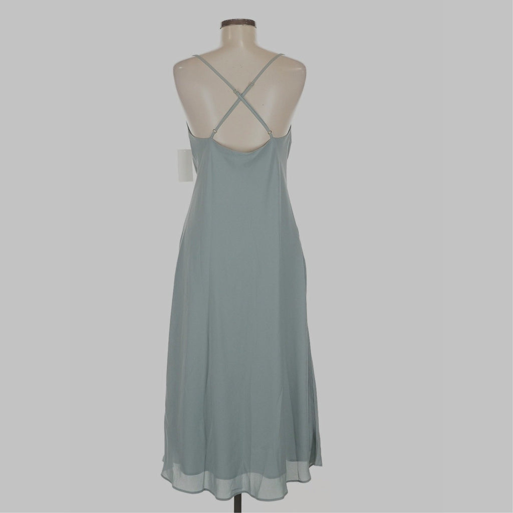 Show Me Your Mumu Verona Cowl Neckline Midi Slip Dress Silver Sage Crisp Sz XL 