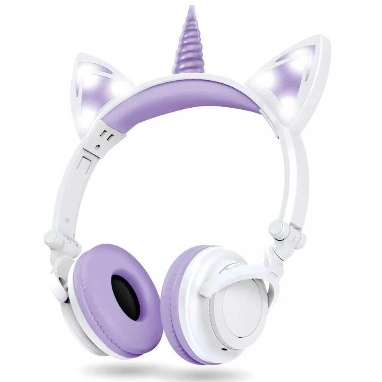 CUTE Unicorn Wireless LED Headphones Bluetooth 8hr Over Ear Headset w/ Mic NEW