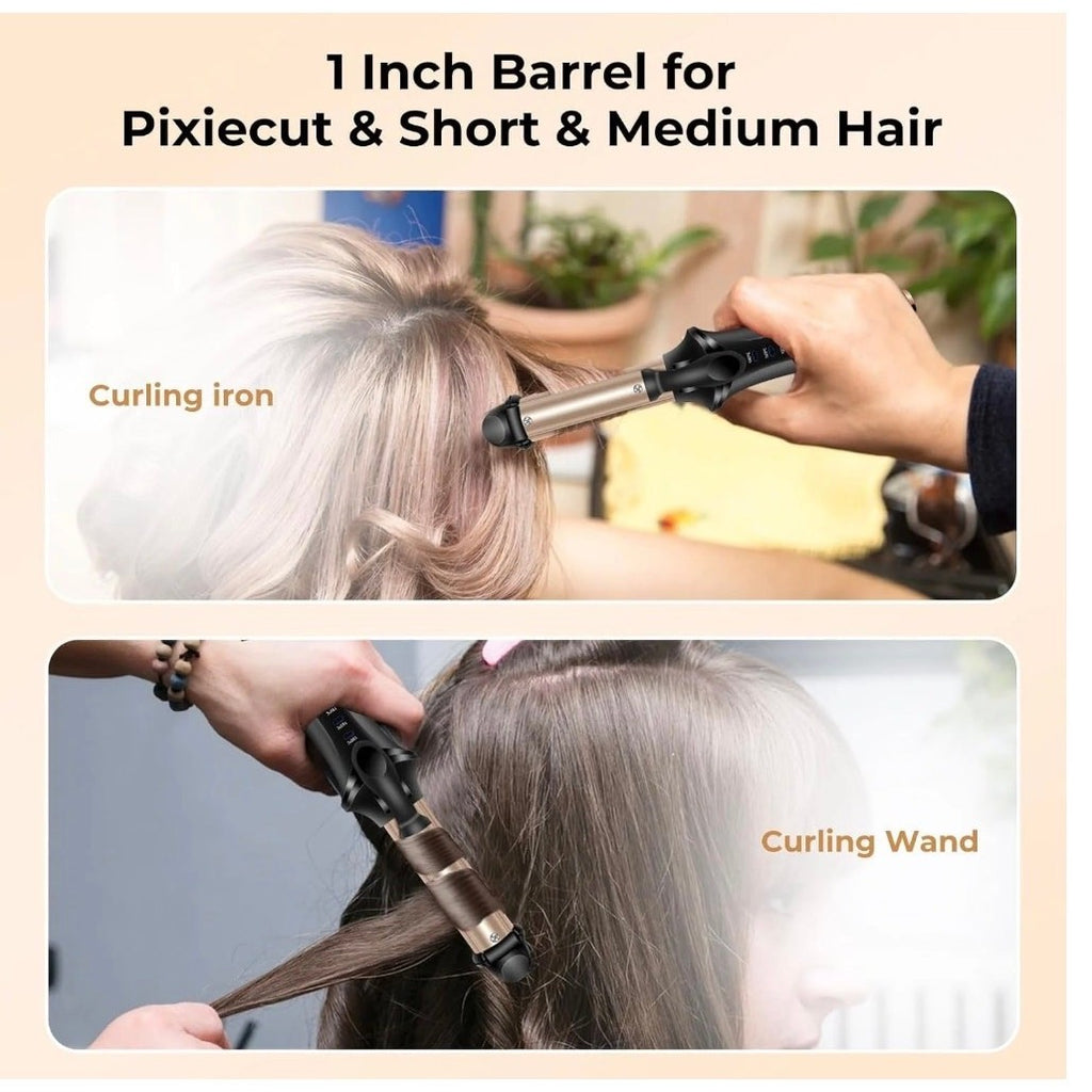 Cordless Ceramic Hair Straightener Curler Compact Portable Rechargeable Travel 