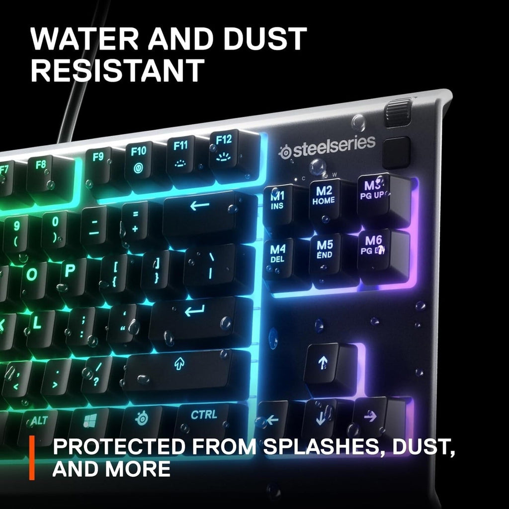 SteelSeries Apex 3 TKL Gaming Keyboard 8-Zone RGB Lighting Ten Keyless Black NEW