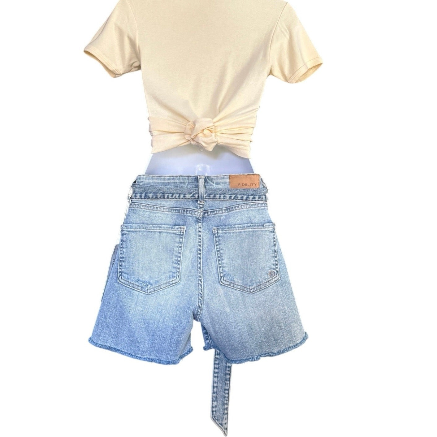 Women's Fidelity Malibu Shorts Belted Raw Hem Color Daytona Size 26 NWT