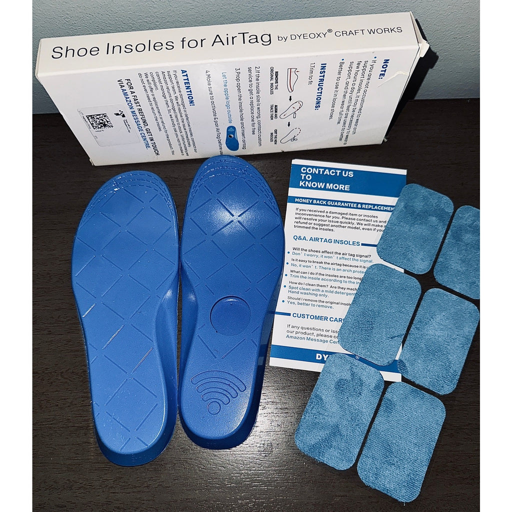 NEW Shoe Insoles Holds Apple AirTag IS Included /  Insole 8" length Cut‑to‑Size 